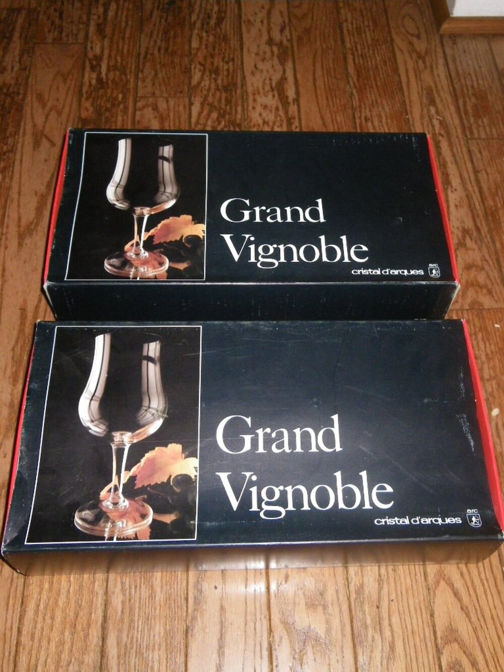 8 Vintage Cristal d’Arques Grand Vignoble 80cl Lead Crystal Wine Glasses France